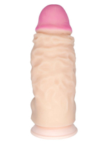 Телесный вибромассажер-супергигант - 33,5 см. (Цвет: телесный)