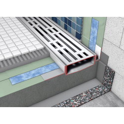 Дренажный канал 80 см TECE TECEdrainline прямой, без крышки, хром матовый 600800