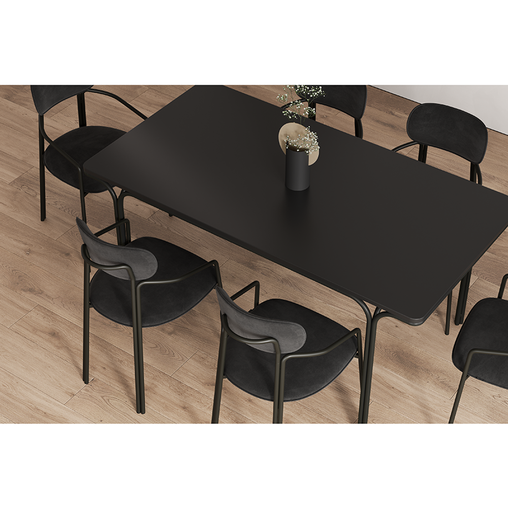 Стул LATITUDE Ror, Round, велюр, черный/черный