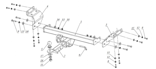 Фаркоп с элект. Smart, на Kia Sportage FA 0994-E (с 2016 по 2018 г.в.) (паспорт и сертификат в комплекте) Бизон