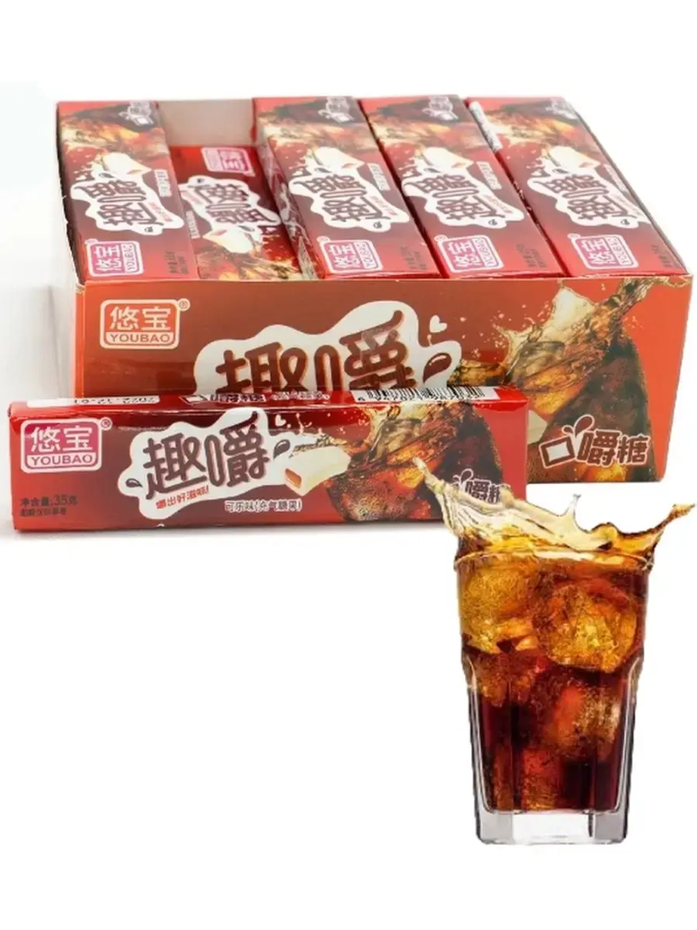 Жевательная конфета с начинкой Кока Кола 22 г * 20 шт