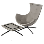 Кресло HUG светло-серый, экокожа, шенилл