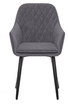 Стул Leset Слим (с подлокотниками) Каркас Черный, велюр Графит