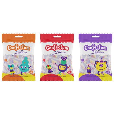 Маршмеллоу "Confectum" со вкусом малины и черники, 40гр х 25шт россыпь