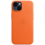 Кожаный чехол с поддержкой MagSafe Apple Leather Case для iPhone 14, Orange (Оранжевый)