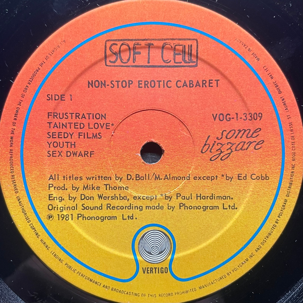 Soft Cell ‎– Non-Stop Erotic Cabaret (Канада 1981г.)