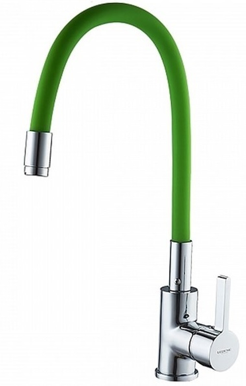 L4898-5 Смеситель для кухни с силиконовым изливом зелёный