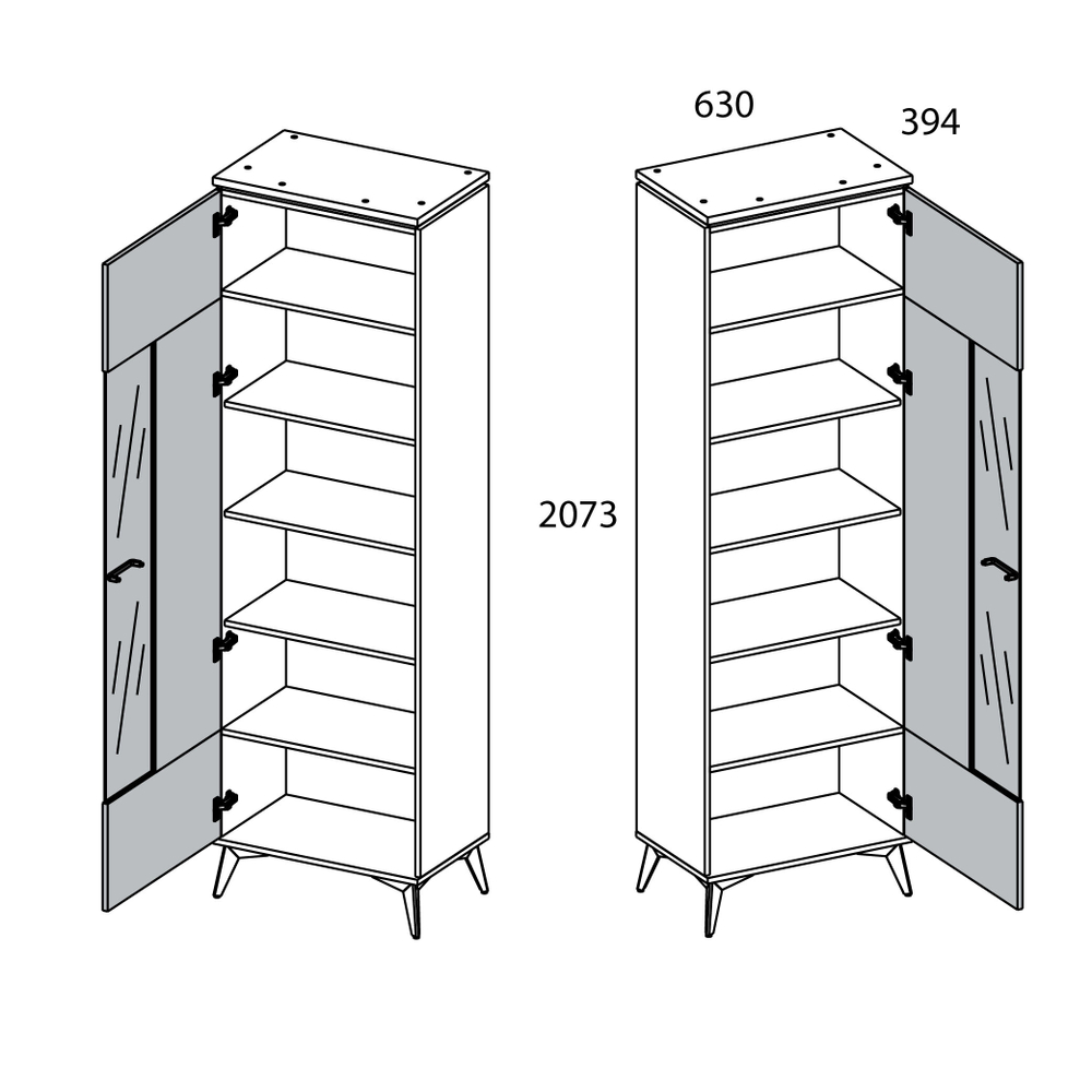 Шкаф с витриной