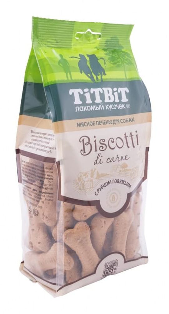 Печенье для собак TitBit Бискотти с рубцом говяжьим, Пакет 350 г