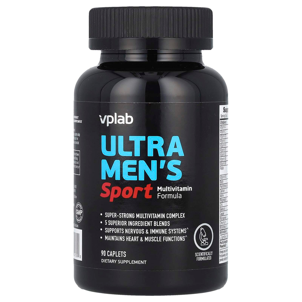 Vplab, Ultra Men’s, мультивитамины для мужчин для физической активности, 90 капсул