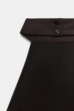 ZARA ТОП ИЗ ЖОРЖЕТА С ГОРЛОВИНОЙ ХАЛТЕР, ТЕМНО-КОРИЧНЕВЫЙ