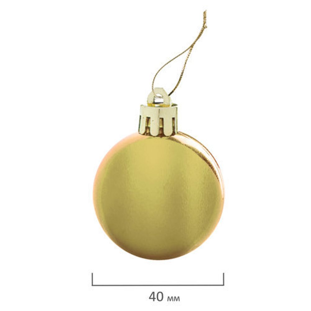 Шары елочные ЗОЛОТАЯ СКАЗКА, НАБОР 12 шт., пластик, 4 см, ЗОЛОТИСТЫЕ, глянец, подвес, 591124