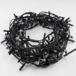 ULD-S1000-120-TBK BLUE-WHITE IP67 Гирлянда светодиодная с эффектом мерцания. 10м. Соединяемая. 120 светодиодов. Синий и белый свет. Провод черный. ТМ Uniel