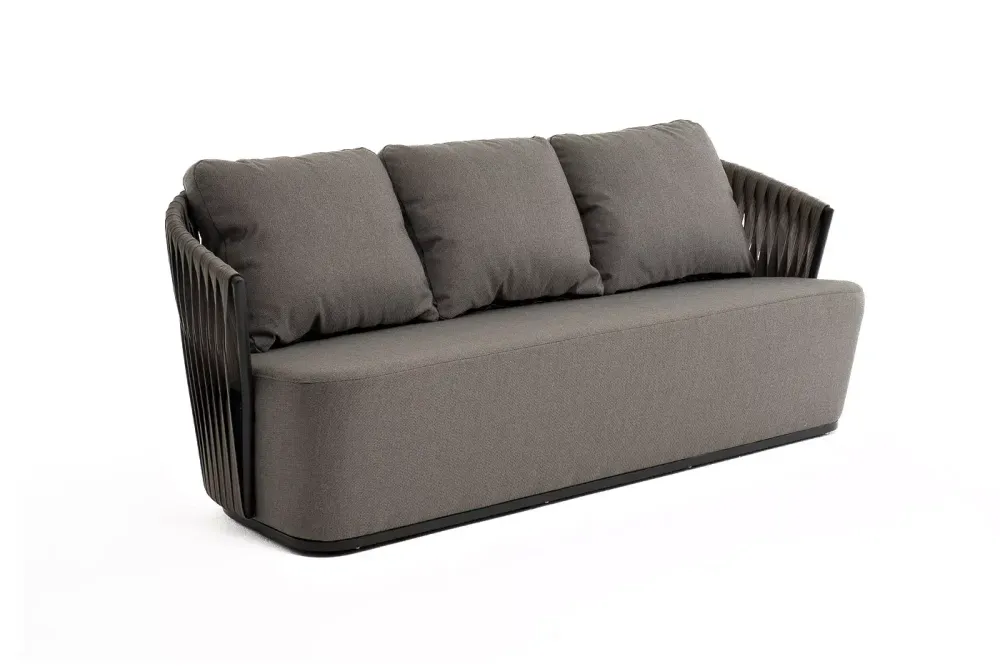 "Флоренция" диван из искусственного ротанга трехместный, цвет графит