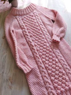 Платье вязаное (44 / розовый жемчуг / 44)