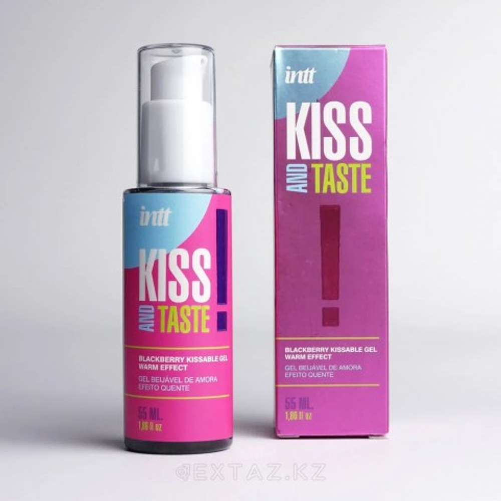 Гель со вкусом ежевики и согревающим эффектом INTT Kiss ans taste! 55 мл
