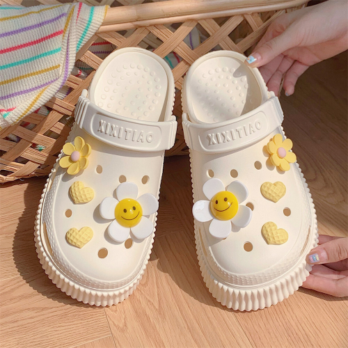 Шлепанцы с аксессуарами "Ромашки", белые