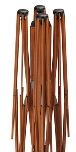 Зонт профессиональный четырехкупольный 6х6 м Scolaro Galaxia Quattro Timber, имитация ироко, слоновая кость