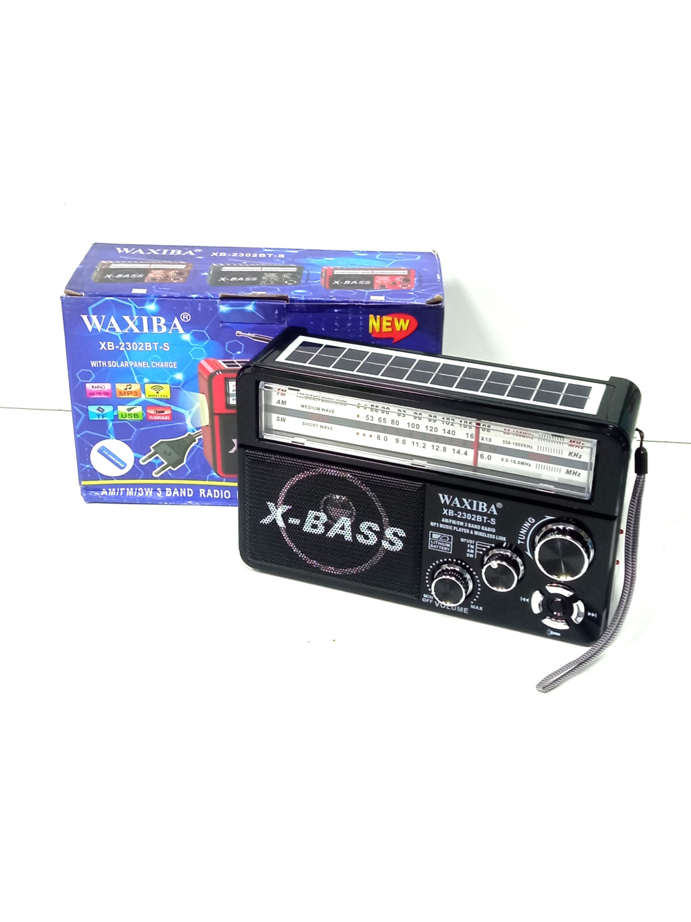 Радиоприемник с MP3 плеером и Bluetooth +фонарь Waxiba XB-2302BT-S