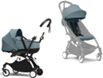 Коляска Stokke YOYO3 Newborn Shell рама белая White 2 в 1 Aqua