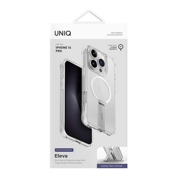 Чехол Uniq Eleva MagSafe для iPhone 16 Pro Clear с подставкой (IP6.3P(2024)-ELEVAMCLR)