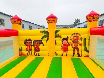 Надувной коммерческий батут "Индейцы", 6*5*2,5 м