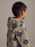 Куртка флисовая с капюшоном для мальчика Next B78-534, Бежевый