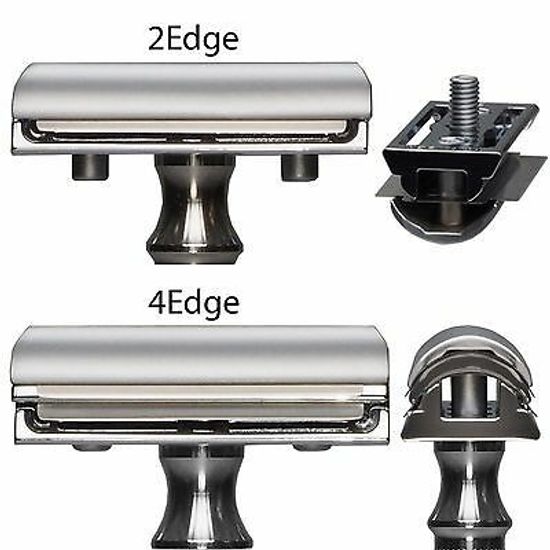 Станок для бритья Erbe с двумя лезвиями, цвет хром, ручка- силикон, цвет: серебряный/черный