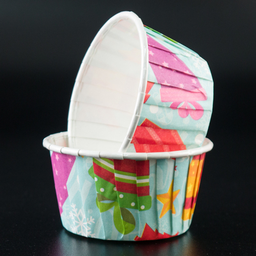 Капсулы для капкейков Новогодние подарки ламинация 50*40 мм, 10 шт