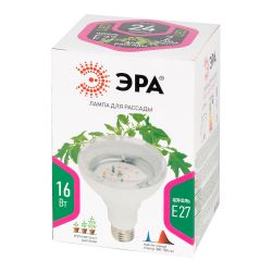 Фитолампа для растений светодиодная ЭРА FITO-16W-RB-E27-K красно-синего спектра 16 Вт Е27 | Фитолампы Е27