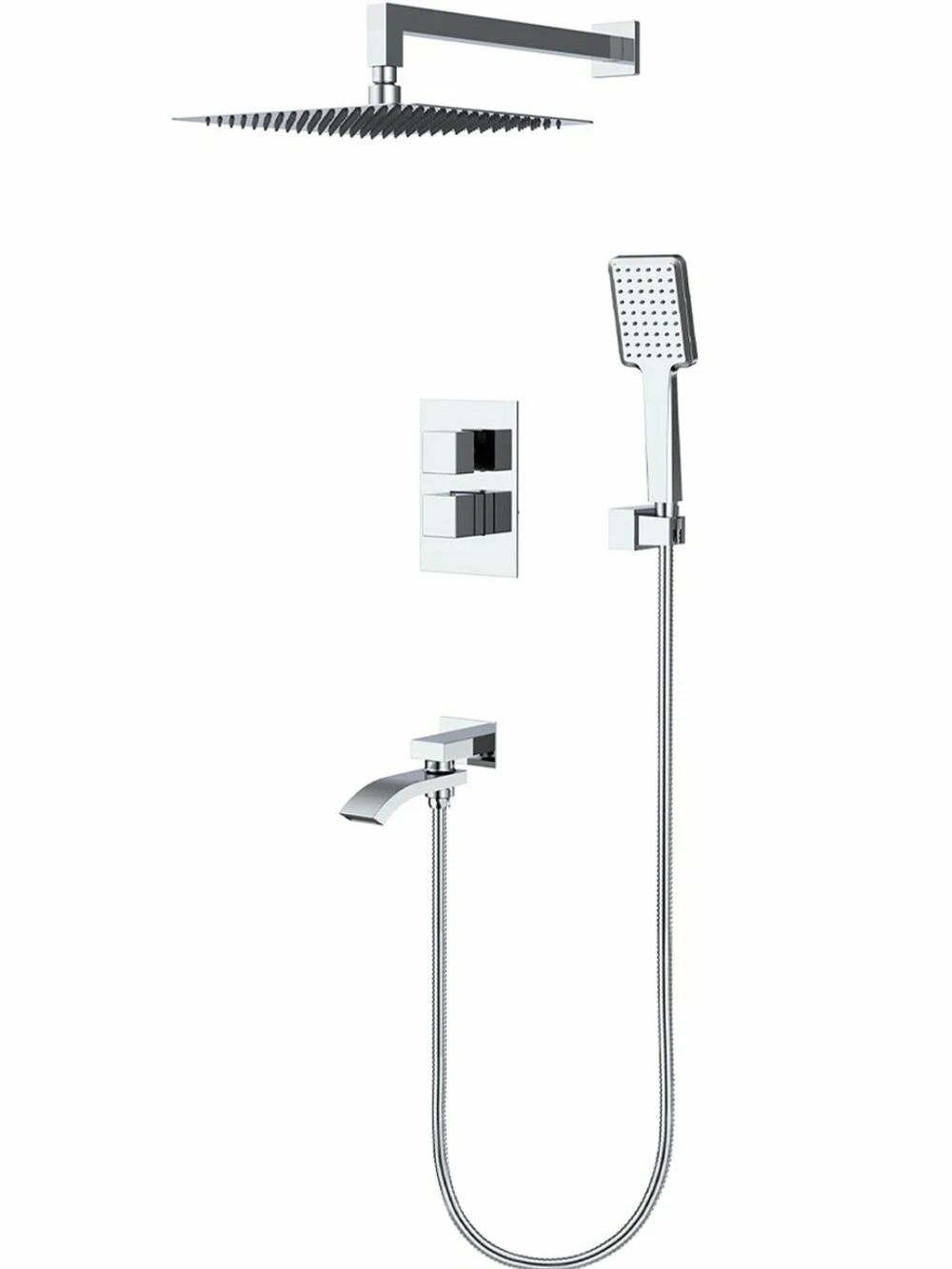 Встраиваемая душевая система скрытого монтажа с термостатом Gappo G7107-40, хром