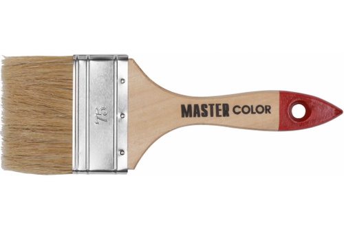 Кисть флейцевая, натур. щетина, 55% топс, лакиров.ручка, ширина 75 мм MASTER COLOR