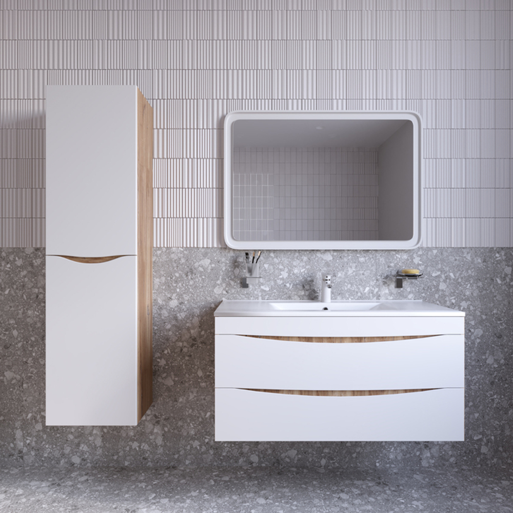 Пенал подвесной IDDIS Cloud, 40 см, белый/золотистый дуб, CLO40Y0i97