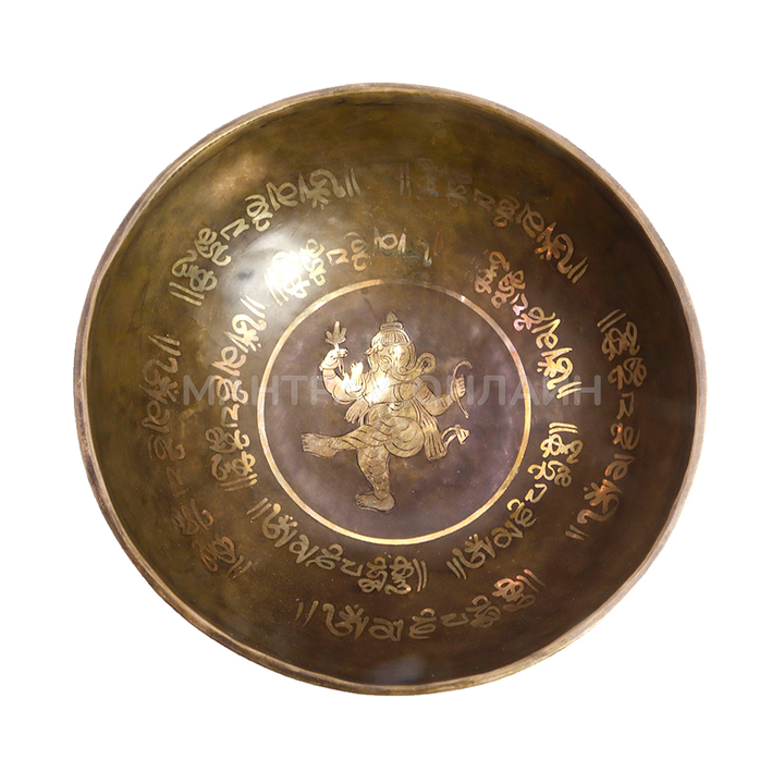 Чаша поющая Ганеш 9 металлов ручная ковка d-20 см h-10 см, вес от 900 г до 1100 г