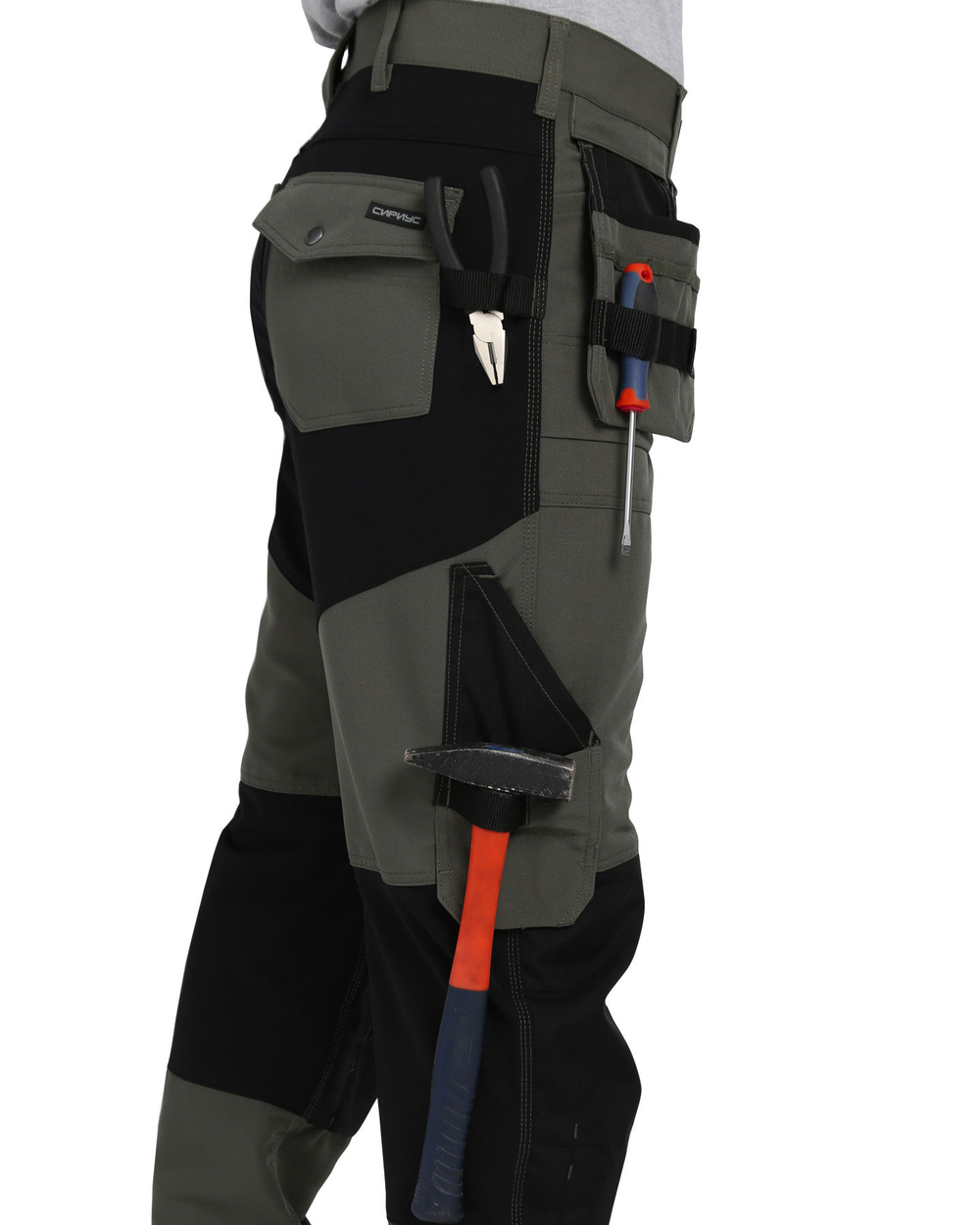 Костюм СИРИУС-ТРИТОН куртка, брюки хаки с черным тк.Кошачий глаз