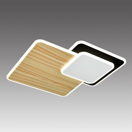 7737/60L MITRA LED SN 602 Светильник металл/акрил/белый/под дерево/черный LED 60Вт 3000-6500К 440x440 IP20 пульт ДУ PINE