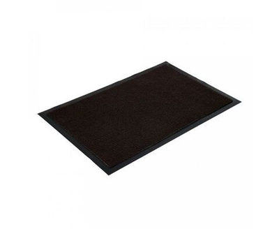 Коврик придверный влаговпитывающий ребристый 60х90см высота ворса 0,5см коричневый полиэстер подложка ПВХ 24194 TRIP VORTEX