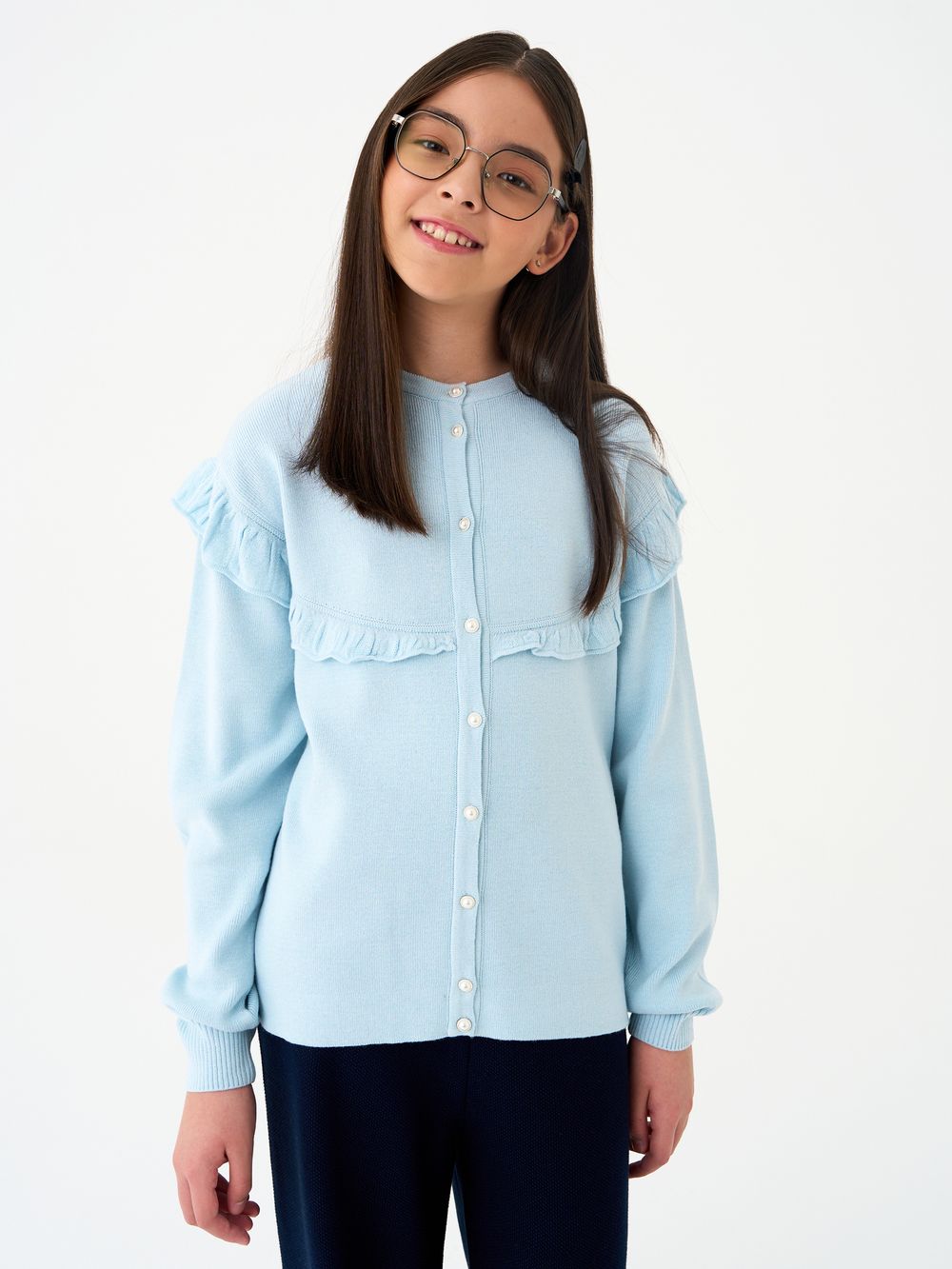 Кардиган для девочки AT1423 голубой