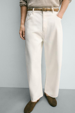 ZARA ДЖИНСЫ WIDE LEG, БЕЛЫЙ