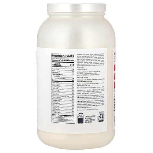 Isopure, протеиновый порошок без углеводов, со вкусом клубники со сливками, 1,4 кг (3,1 фунта)