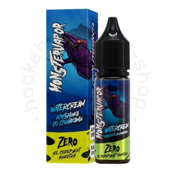 Жидкость MONSTERVAPOR WATERCREAM с ароматом клубники со сливками, 0 мг/см³, 30 мл. ZERO.