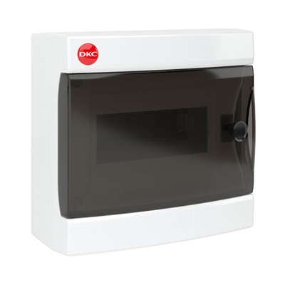 Щиток настенный с дверцей 8 мод.,IP41, белый ,с клеммным блоком 63А