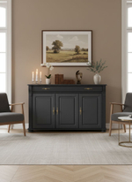 Комод для одежды, 139х42х85, Susanna, с ящиками, для одежды, деревянный, серый, Dipriz