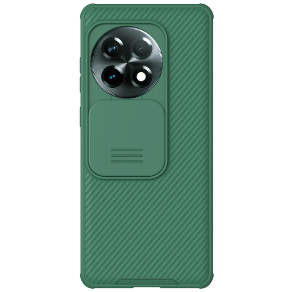 Чехол зеленого цвета (Deep Green) от Nillkin с защитной шторкой для камеры на OnePlus Ace 2 Pro, серия CamShield Pro Case