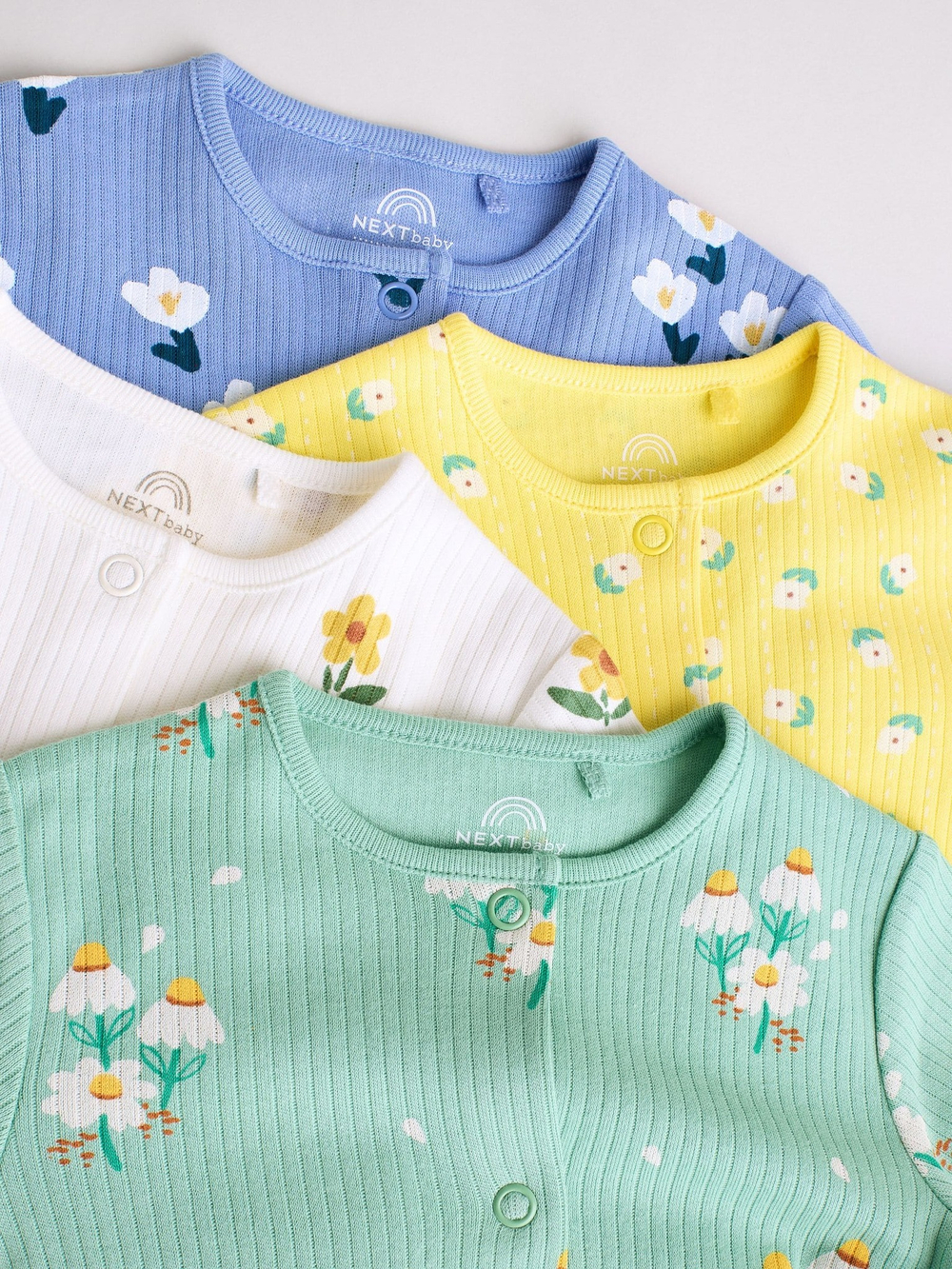 Комбинезон / Cлип для малышей Next E18-345, 4 шт., Светло-зеленый, Белый, Желтый, Голубой