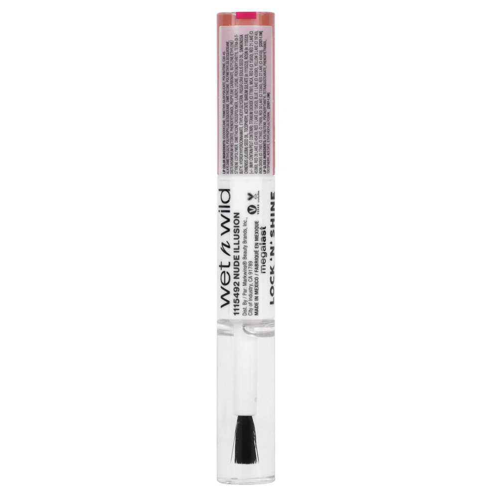 wet n wild, Megalast, Lock 'N' Shine, краска для губ и блеск, нюдовый оттенок, 4 мл (0,13 жидк. унц.) каждый