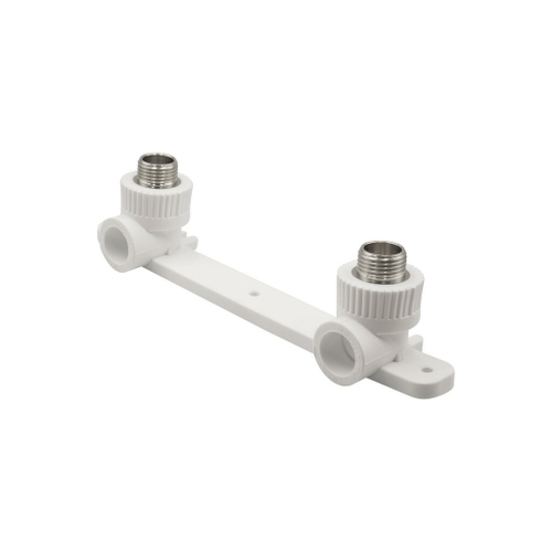 Уголок комб. нар 20х1/2'' с креплением двойной EVER® plast БЕЛЫЙ (Россия)