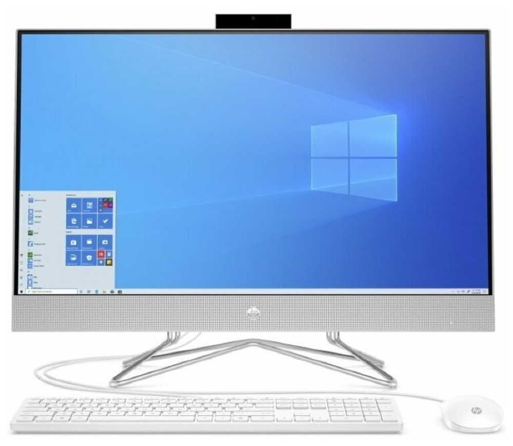 Моноблок HP 24-df0033ur. Конфигурация: Intel Pentium Silver J5040 2 ГГц/4 ГБ/256 ГБ SSD/Intel UHD Graphics 605/Windows 10 Домашняя/23.8"/1920х1080 пикс.