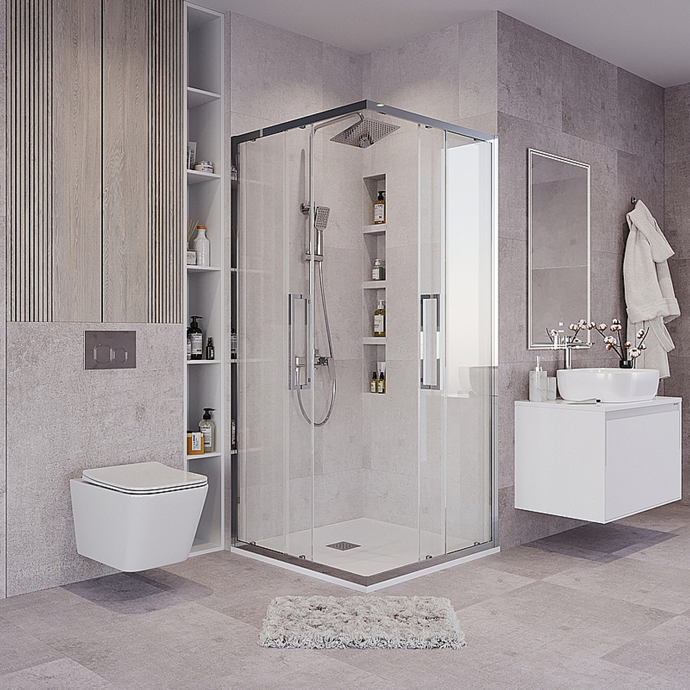 Душевой уголок Grossman Cosmo 90х90 300.K33.02.9090.10.00 стекло прозрачное/профиль хром