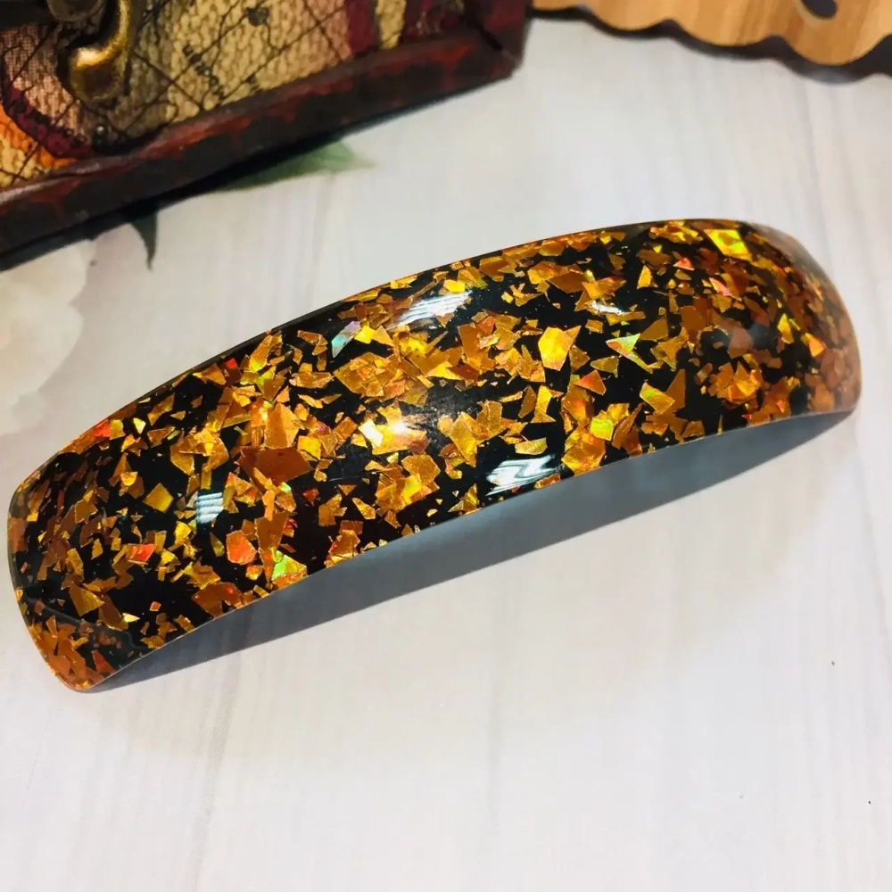 Заколка автомат «Коллекция Монталь-Блекс», прямоуг., микс 6 цветов, 10*2см (Кокетка)